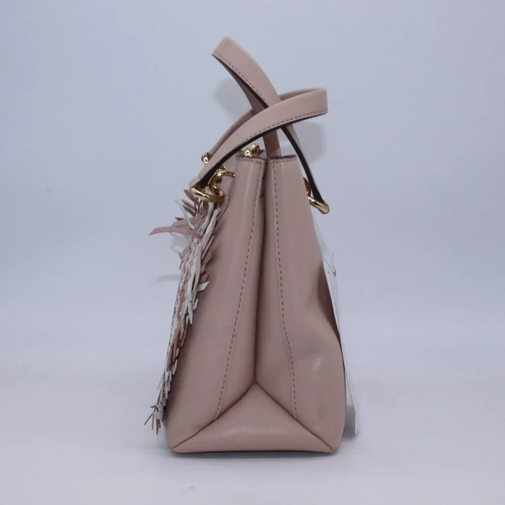 Michael Kors Blakely Bucket Satchel Bag Purse Woven Leather With Gold Trim